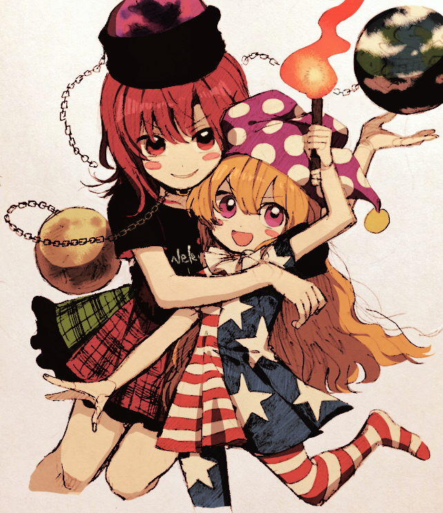 clownpiece and hecatia lapislazuli (touhou) drawn by ka_(996beshi)