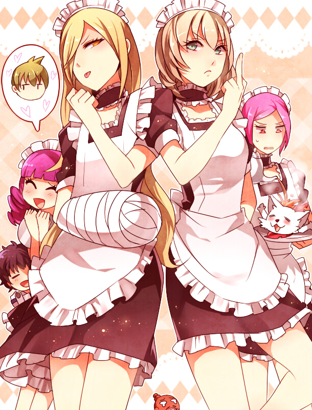 momiji, sakura ichiko, rindou ranmaru, adenokouji nadeshiko, inugami momoo, and 3 more (binbougami ga!) drawn by mojya