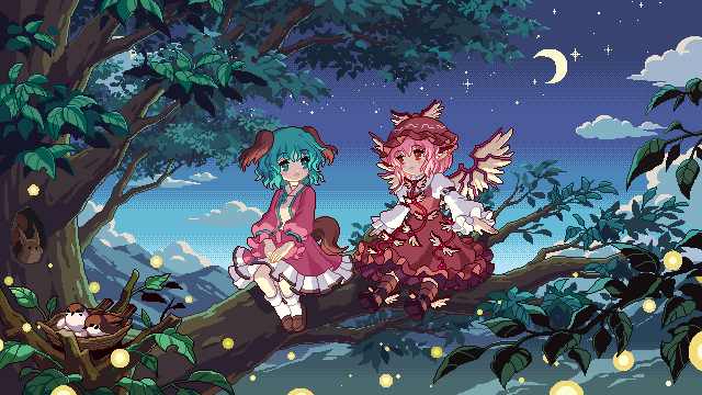 mystia lorelei and kasodani kyouko (touhou and 1 more) drawn by kumio