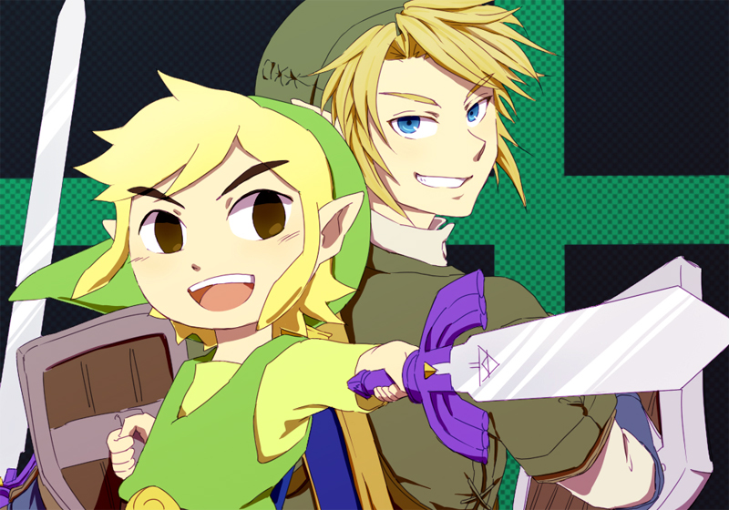 link and toon link (the legend of zelda and 3 more) drawn by saiba_(henrietta)