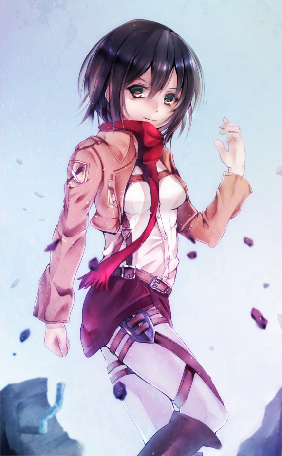 mikasa ackerman (shingeki no kyojin) drawn by suishin_tenra