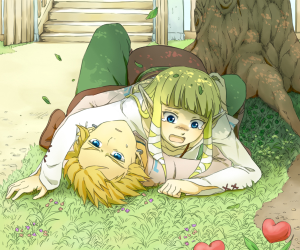 link and princess zelda (the legend of zelda and 1 more) drawn by saiba_(henrietta)