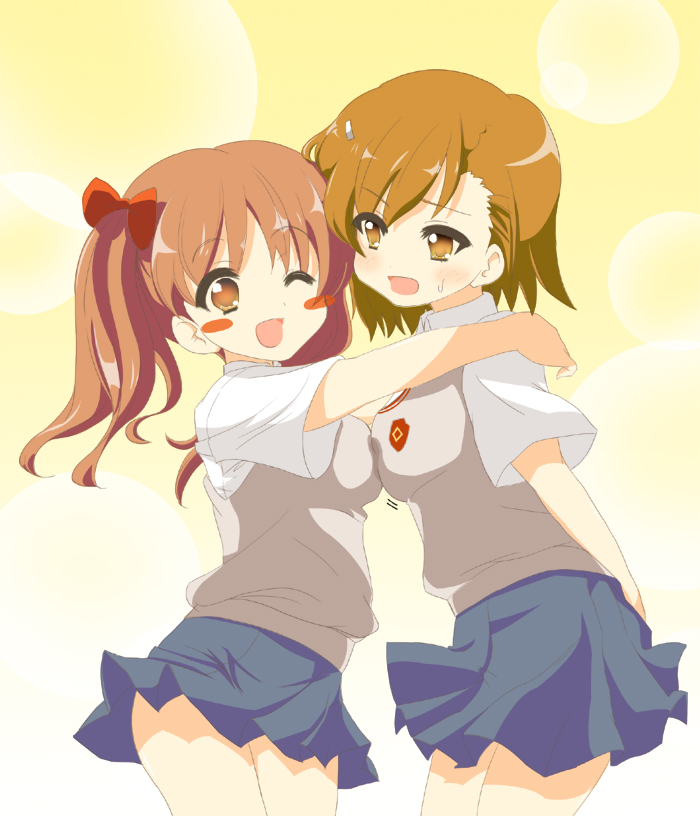 misaka mikoto and shirai kuroko (toaru majutsu no index and 1 more) drawn by fuguno
