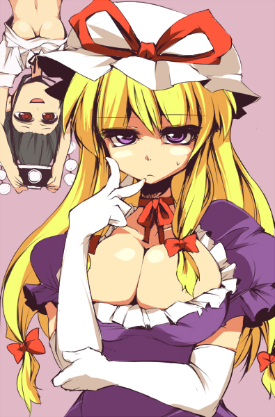 yakumo yukari and shameimaru aya (touhou) drawn by ario