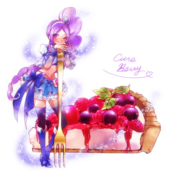 aono miki and cure berry (precure and 1 more) drawn by kuzumochi