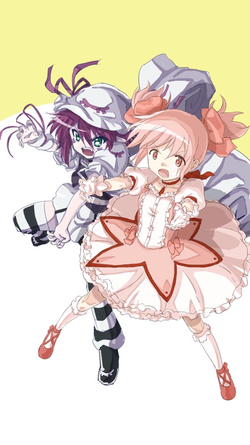 kaname madoka and merry nightmare (mahou shoujo madoka magica and 1 more) drawn by kirin_the_himemiya