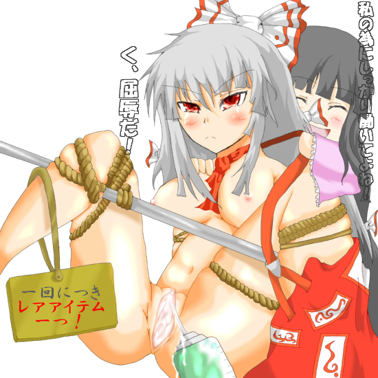 fujiwara no mokou and houraisan kaguya (touhou) drawn by ropesu