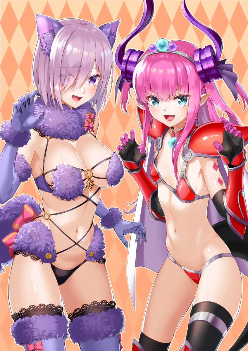 mash kyrielight and elizabeth bathory (fate and 1 more) drawn by saruchitan