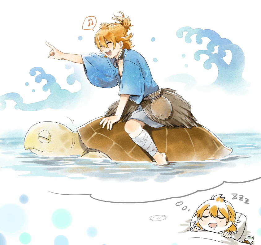 urashima kotetsu and kamekichi (touken ranbu) drawn by mizuhara_aki
