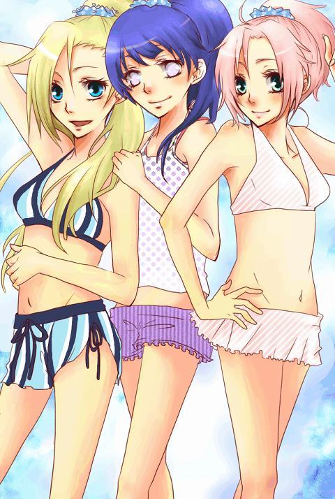 haruno sakura, hyuuga hinata, and yamanaka ino (naruto) drawn by misaki726