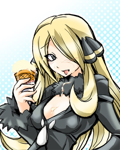 cynthia (pokemon and 1 more) drawn by kobayashi_tetsuya