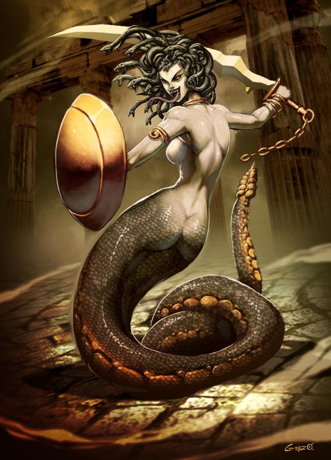 medusa (greek mythology and 1 more) drawn by genzoman