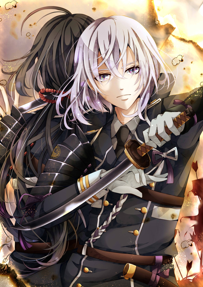 namazuo toushirou and honebami toushirou (touken ranbu) drawn by kaya_(hydego)