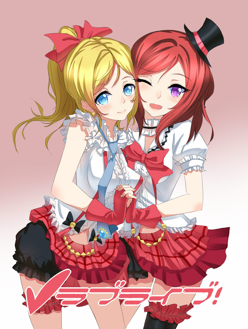 nishikino maki and ayase eli (love live! and 1 more) drawn by douyougen