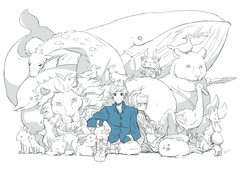 komasan, sorey, and mikleo (tales of and 2 more) drawn by houhou_(black_lack)