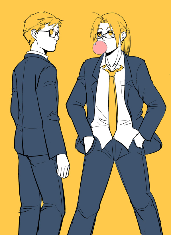 edward elric and alphonse elric (fullmetal alchemist) drawn by pai_(1111)