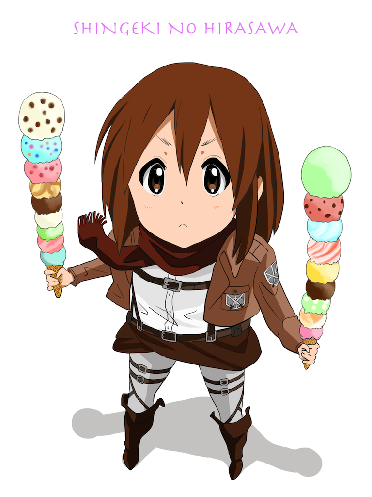 hirasawa yui (k-on! and 1 more) drawn by b_(papiopine)