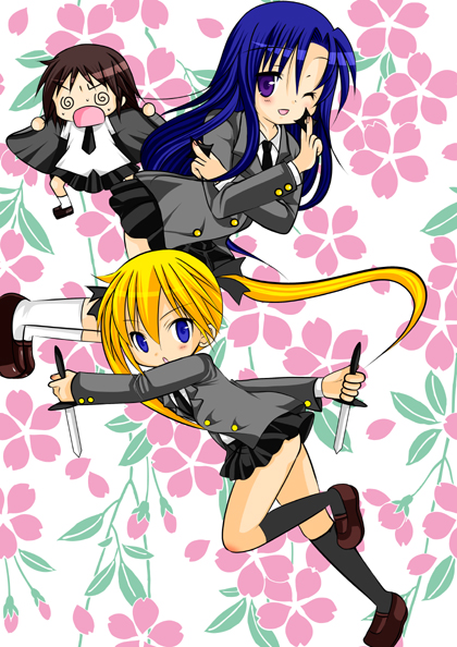 sonya, oribe yasuna, and goshiki agiri (kill me baby) drawn by komomo_sui