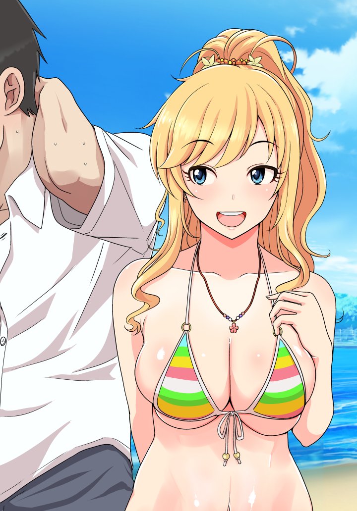 producer and ohtsuki yui (idolmaster and 2 more) drawn by kashiwagi_tatsuya