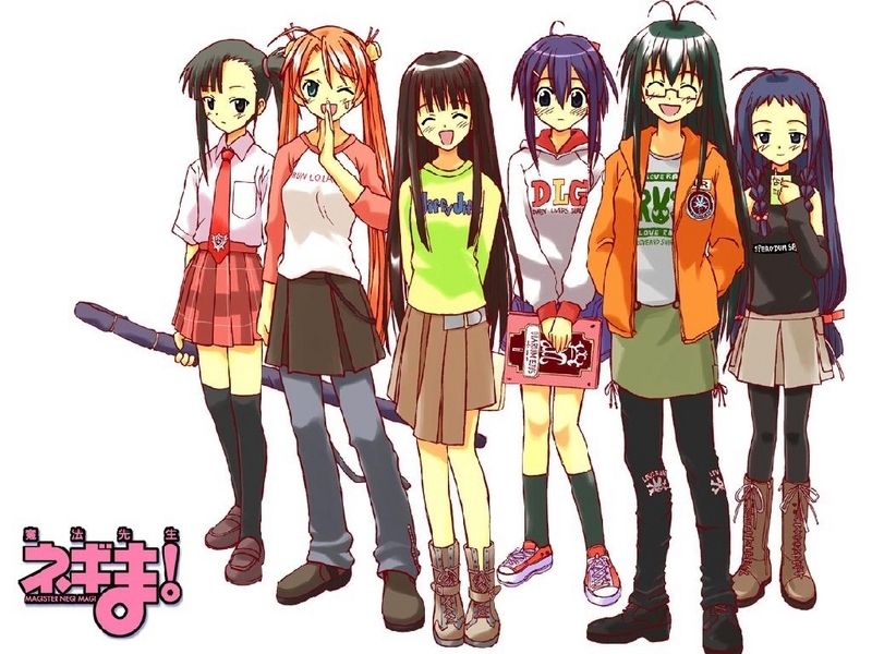 kagurazaka asuna, sakurazaki setsuna, miyazaki nodoka, ayase yue, konoe konoka, and 1 more (mahou sensei negima!)