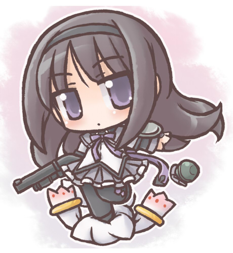 akemi homura and kyubey (mahou shoujo madoka magica) drawn by onmitsu_doushin_a