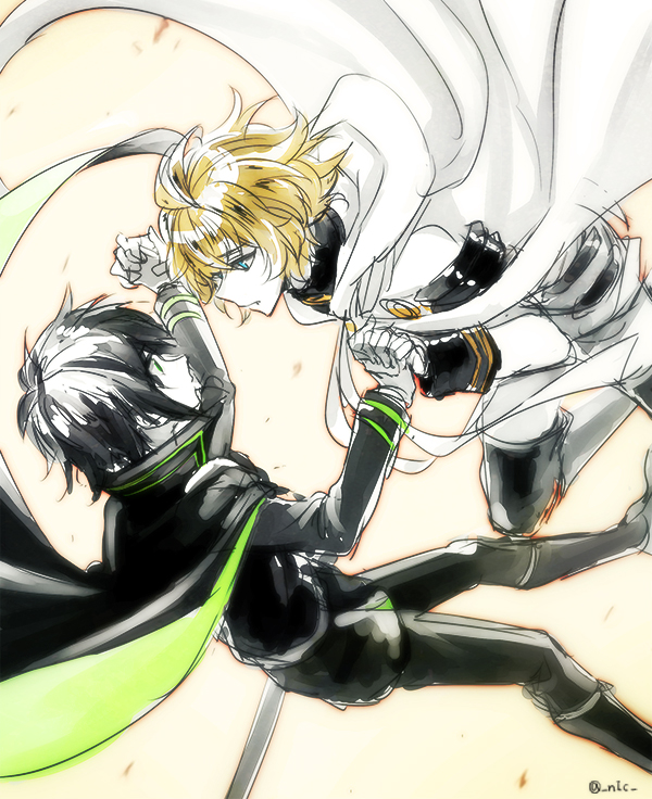 hyakuya yuuichirou and hyakuya mikaela (owari no seraph) drawn by nishikiori