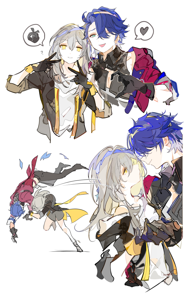 trailblazer, stelle, and sampo koski (honkai and 1 more) drawn by ezu_(e104mjd)