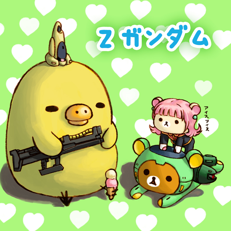 rilakkuma, korilakkuma, the o, sarah zabiarov, kiiroitori, and 1 more (gundam and 2 more) drawn by toriny