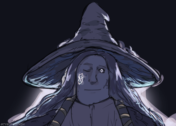 ranni the witch and shroomjak (elden ring) drawn by tyrone