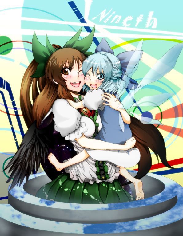 cirno and reiuji utsuho (touhou) drawn by takechi_akinobu