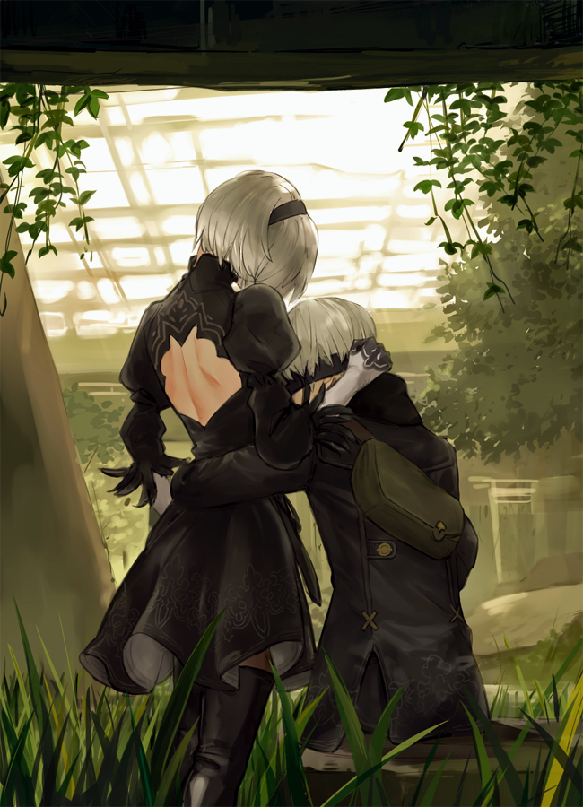 2b and 9s (nier and 1 more) drawn by kan'no_(knn_mata)