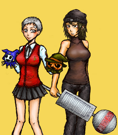 sanada akihiko and aragaki shinjirou (persona and 1 more)