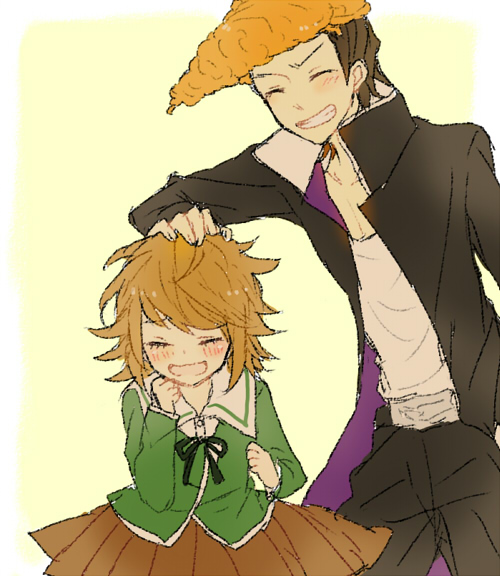 fujisaki chihiro and owada mondo (danganronpa and 1 more) drawn by niji_(apricotxx)