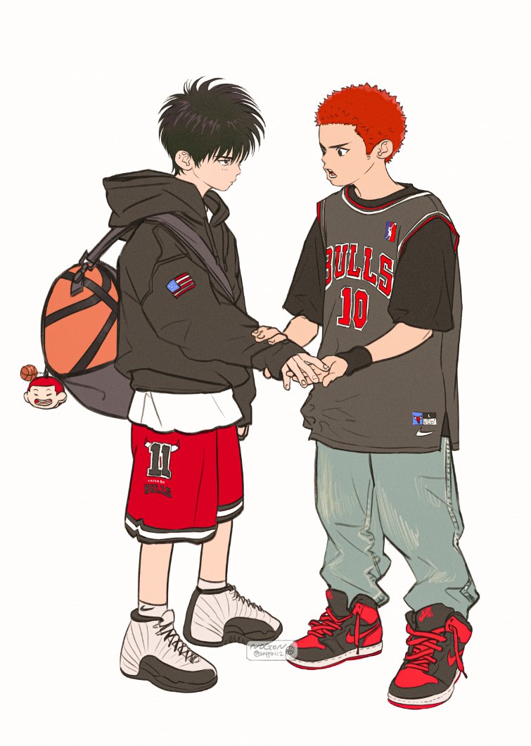 sakuragi hanamichi and rukawa kaede (slam dunk) drawn by sappali2