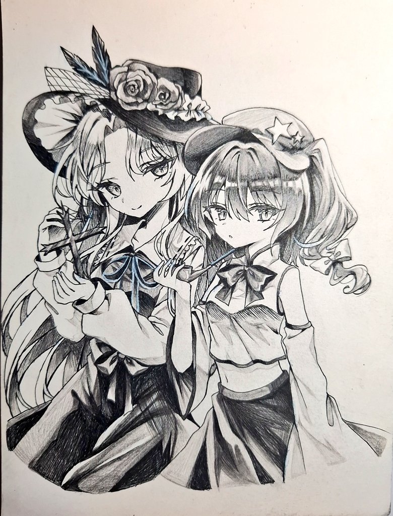 jacket girl and label girl (touhou and 1 more) drawn by rie_rurue