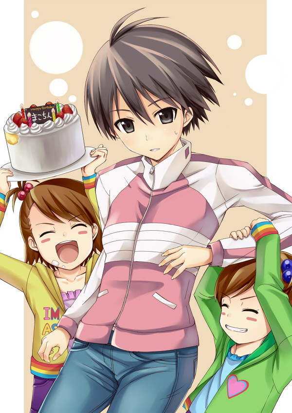 kikuchi makoto, futami mami, and futami ami (idolmaster and 1 more) drawn by kisugi_akira