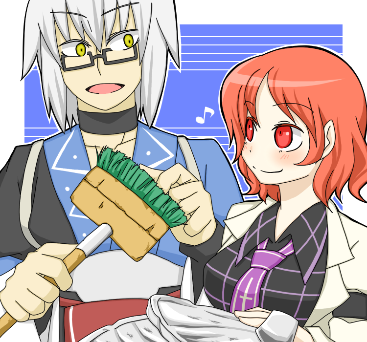 morichika rinnosuke and horikawa raiko (touhou) drawn by sag_(karehabase)