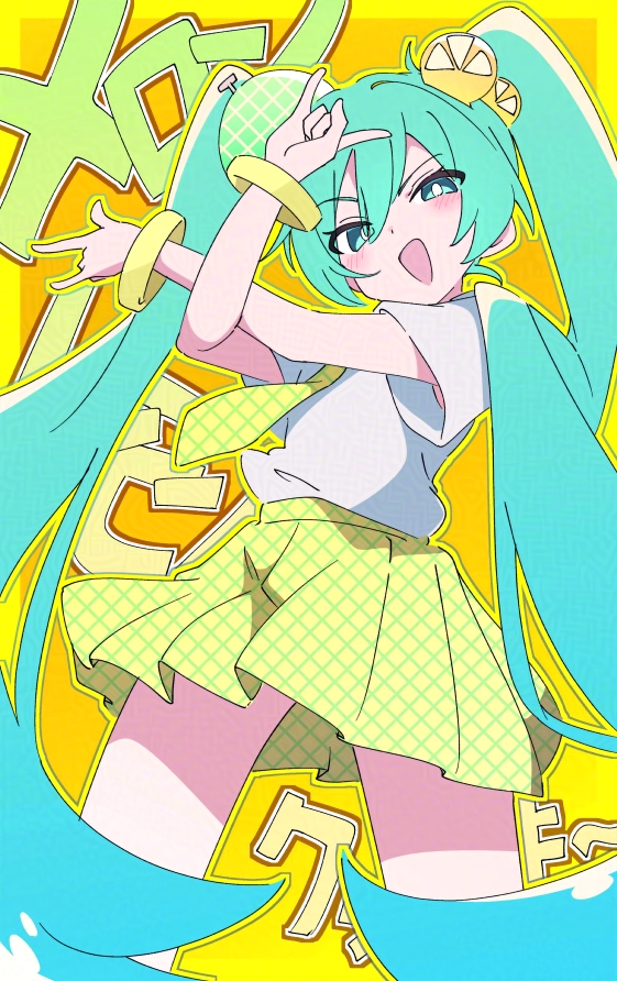 hatsune miku (vocaloid and 1 more) drawn by ixy