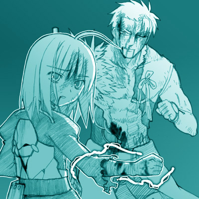 artoria pendragon, saber, and archer (fate and 1 more) drawn by st_parasu