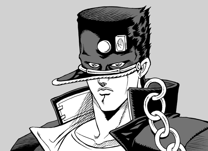kujo jotaro (jojo no kimyou na bouken and 1 more) drawn by moshimoshibe