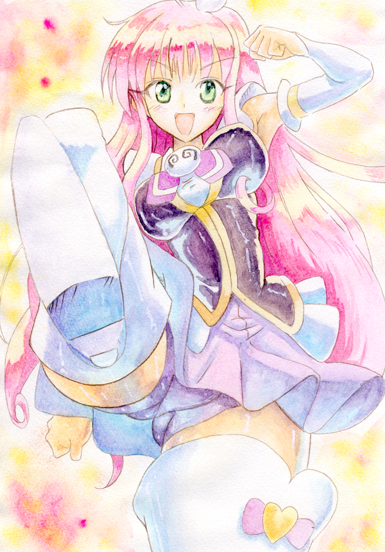 lala satalin deviluke, peke, cure fortune, and tomatsu haruka (precure and 2 more) drawn by okan