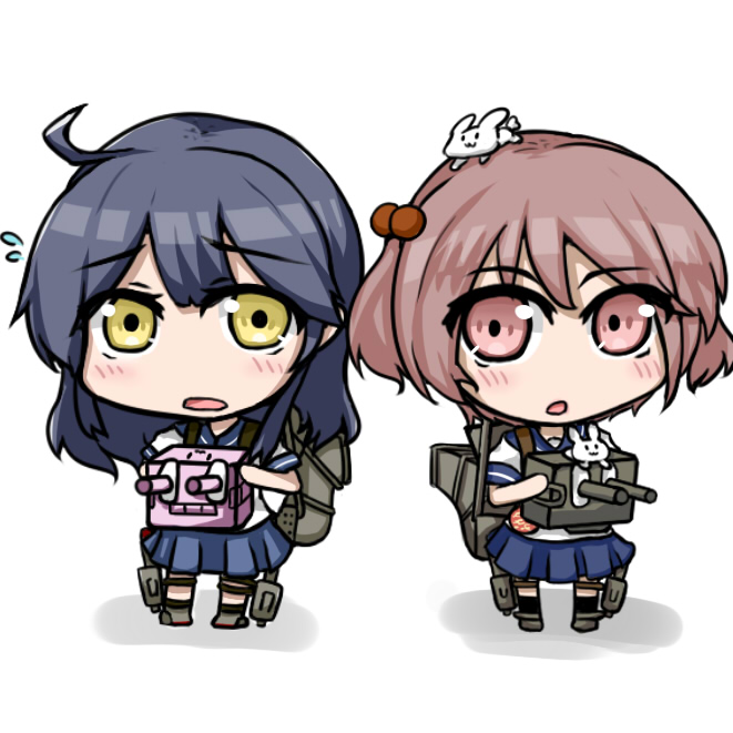 ushio and sazanami (kantai collection) drawn by ine_(karategoukun)