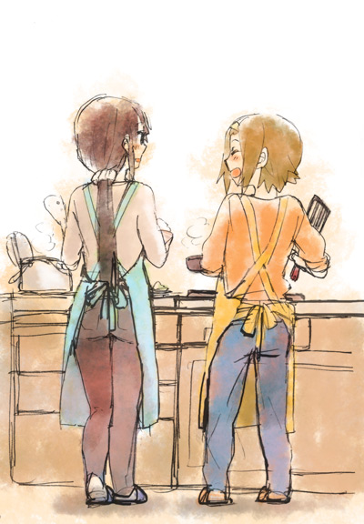 akiyama mio and tainaka ritsu (k-on!) drawn by fukutarou_(enji127)