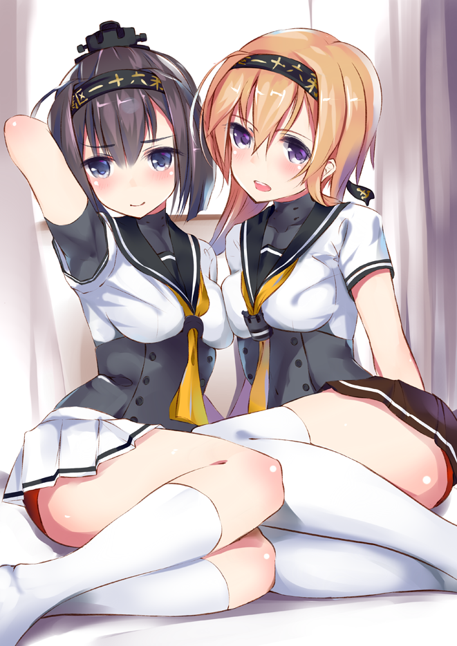 akizuki and teruzuki (kantai collection) drawn by henet_hene