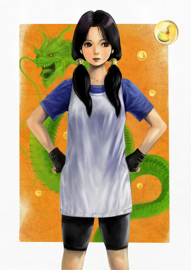 videl (dragon ball and 1 more) drawn by zenox