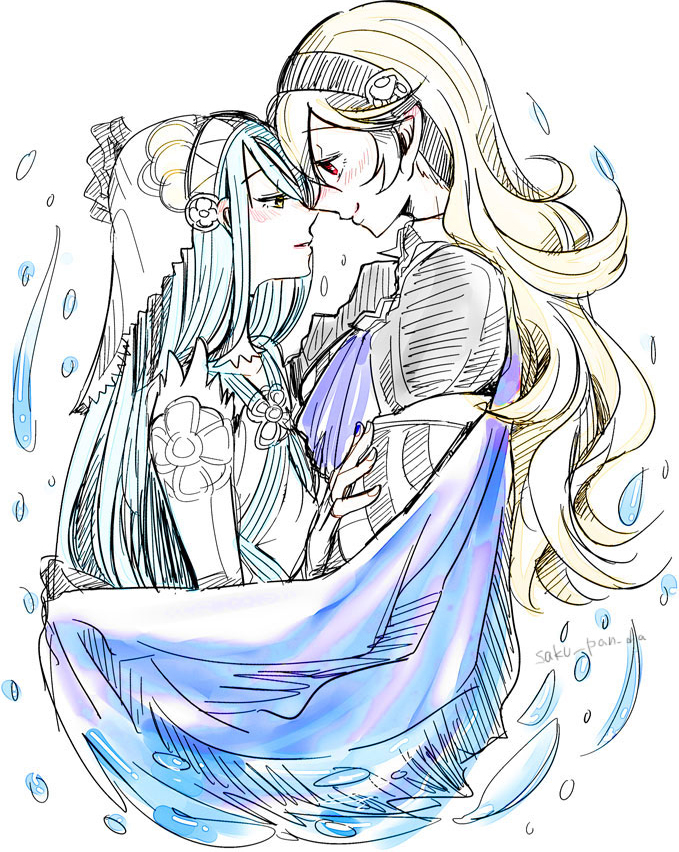 female corrin and azura (fire emblem and 1 more) drawn by saku_(amespi)