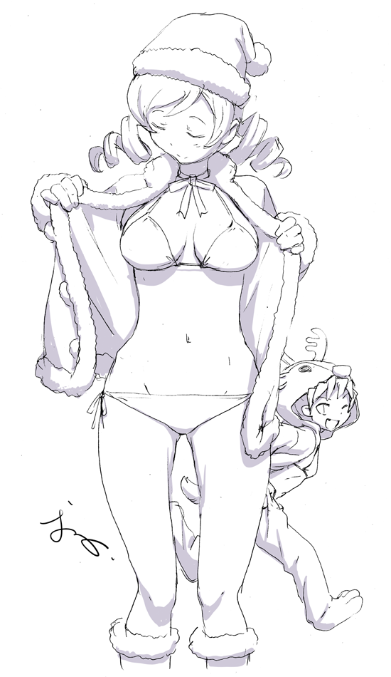 sakura kyoko and tomoe mami (mahou shoujo madoka magica) drawn by oono_tsutomu