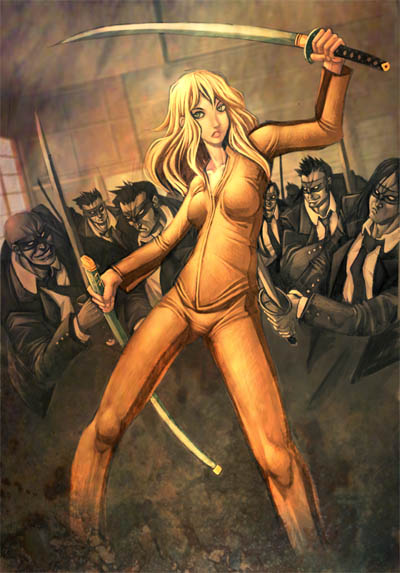 beatrix kiddo and crazy 88 (kill bill) drawn by genzoman