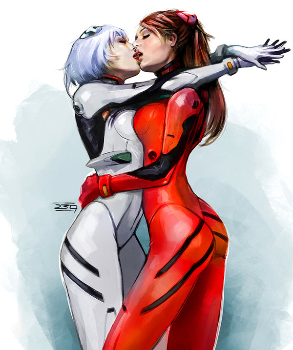 souryuu asuka langley and ayanami rei (neon genesis evangelion and 1 more) drawn by bang_bez