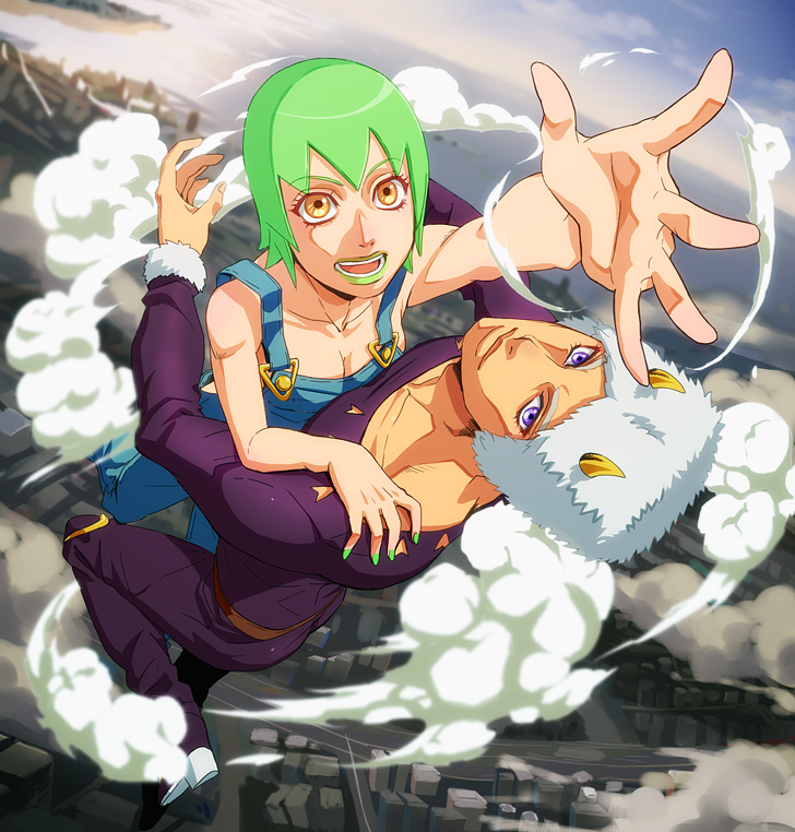 foo fighters and weather report (jojo no kimyou na bouken and 1 more) drawn by hariyama_(toubou_tengoku)